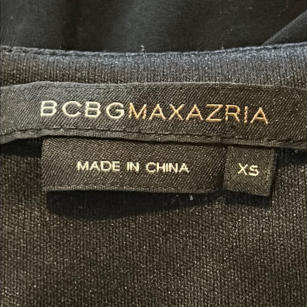 BCBGMaxAzria Black Ruched Dress Cocktail Formal Asymmetric Hem Size XS - Picture 6 of 12